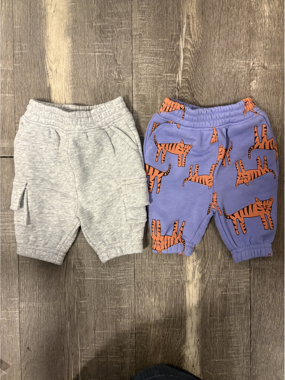 Amazon Essentials Preemie Baby Joggers Cargo Pants Tiger Print 2-Pack New